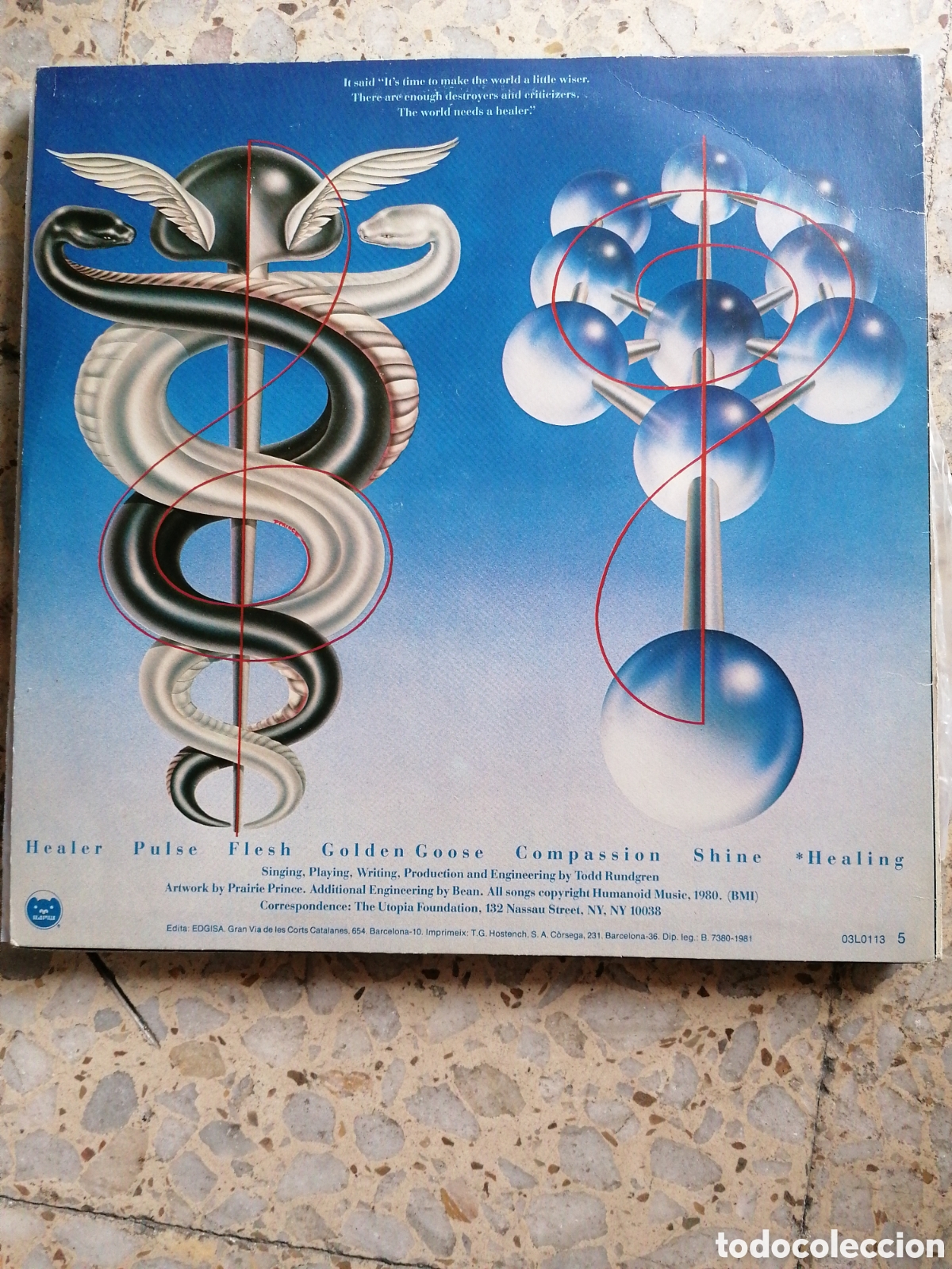 Discos de vinilo: LP TODD RUNDGREN HEALING 1981 ESPA&Ntilde;A EX - Foto 2