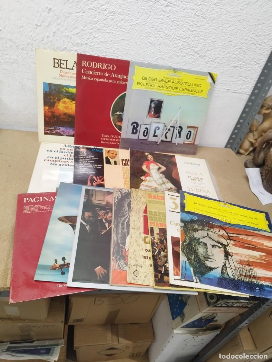 Discos de vinilo: Lote de 15 Vinilos LP M&uacute;sica Cl&aacute;sica y Guitarra Espa&ntilde;ola (Karajan, Dvoř&aacute;k, Rodrigo).