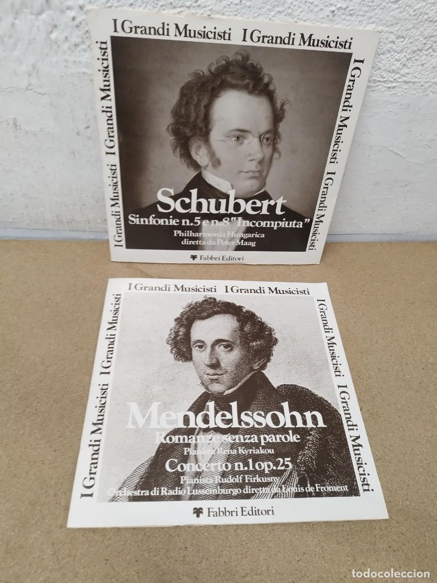 Discos de vinilo: Lote 2 Vinilos Cl&aacute;sica - I Grandi Musicisti (Fabbri Editori) - Schubert y Mendelssohn.