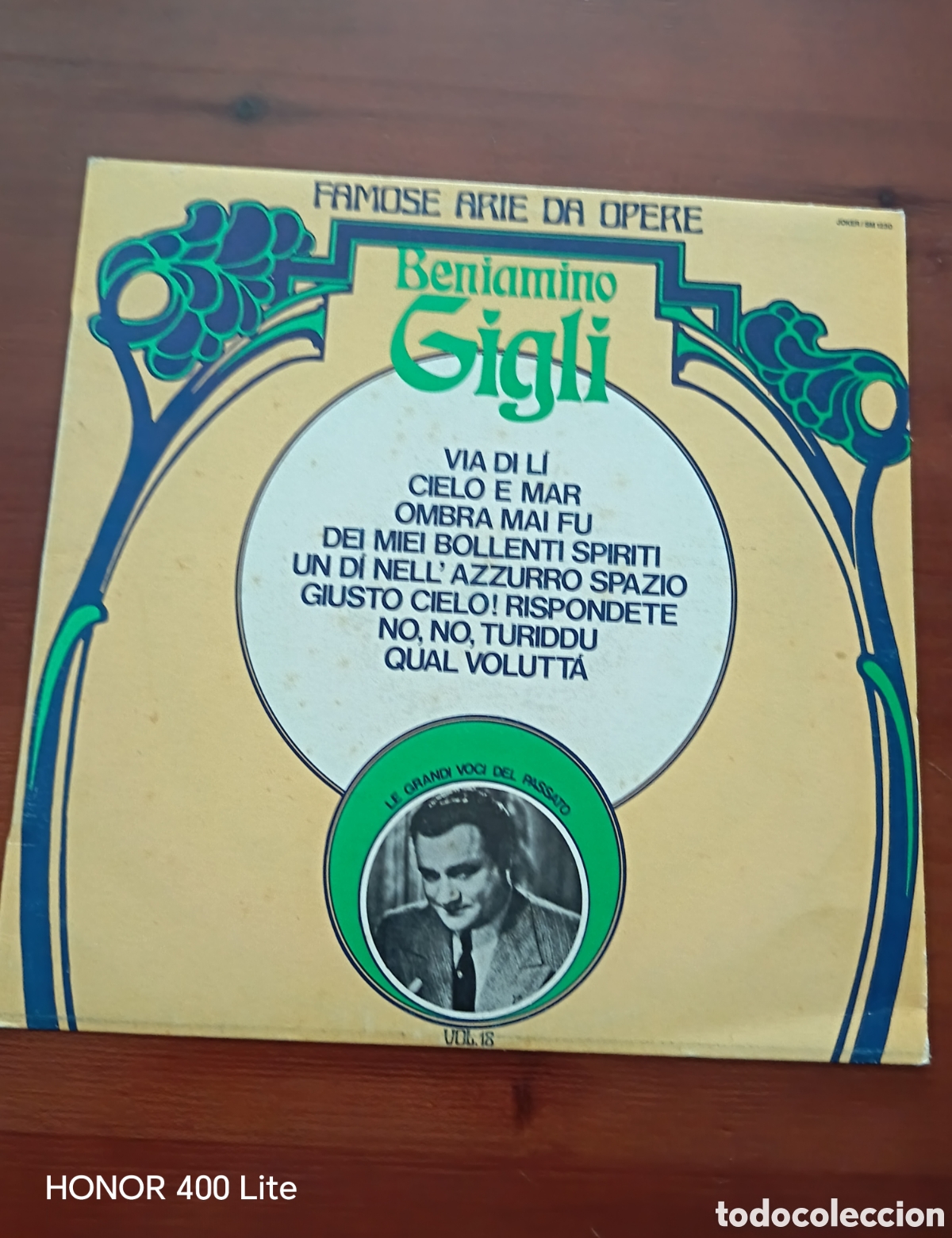 Discos de vinilo: LP Beniamino Gigli - Famosas arias de &oacute;pera