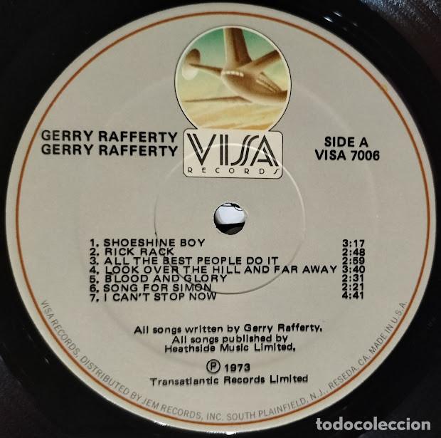 Discos de vinilo: Gerry Rafferty - Gerry Rafferty - LP Visa Records ref. VISA 7006. Ed. US 1978. - Foto 2