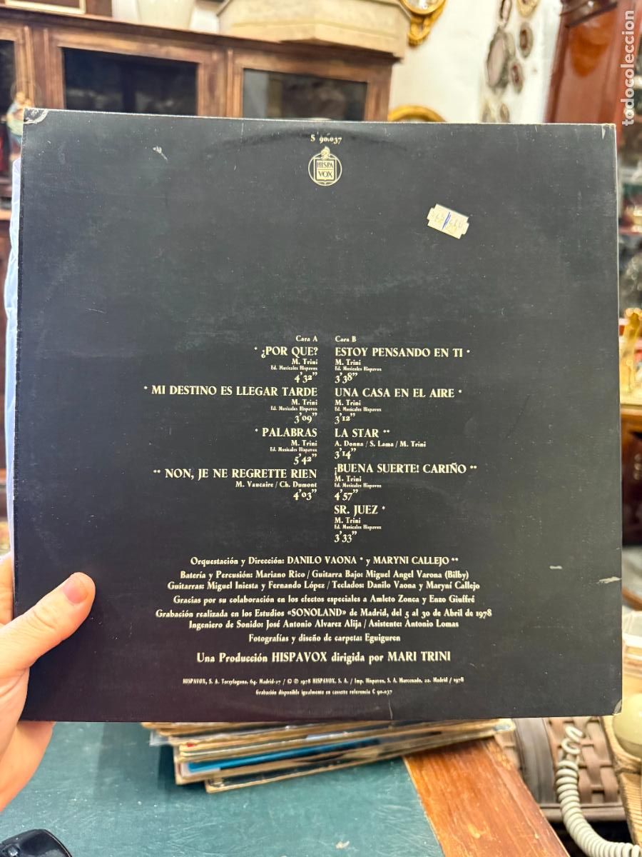 Discos de vinilo: LP MARI TRINI - SOLO PARA TI - Foto 2