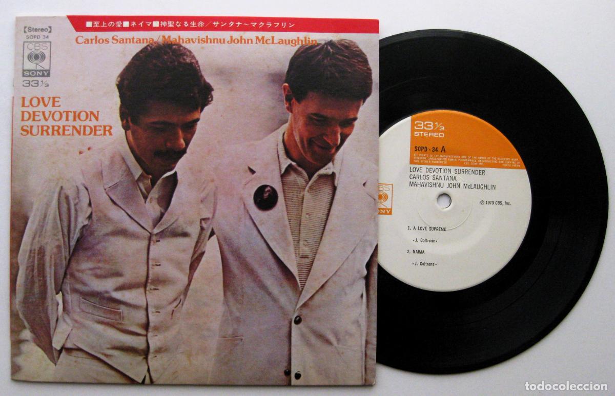 Discos de vinilo: Carlos Santana & Mahavishnu John McLaughlin - Love Devotion Surrender - EP CBS/Sony 1973 Japan BPY