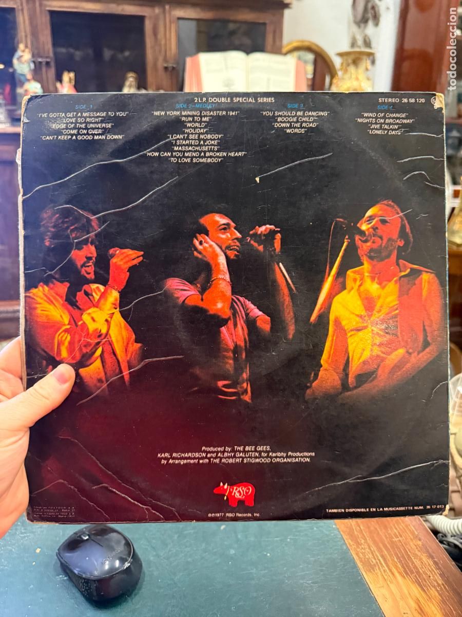 Discos de vinilo: LP HERE AT LAST... BEE GEES ...LIVE - Foto 2