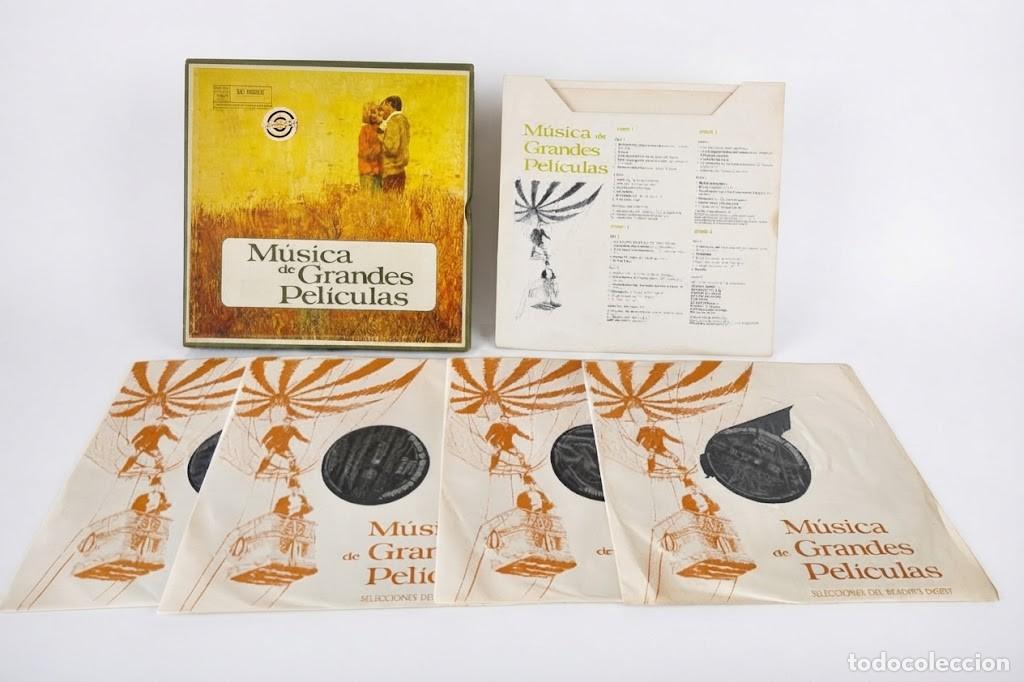 Discos de vinilo: &Uacute;SICA DE GRANDES PEL&Iacute;CULAS - ORQUESTA SINFONICA RCA - CAJA 4 VINILOS LP - READERS DIGEST 1967