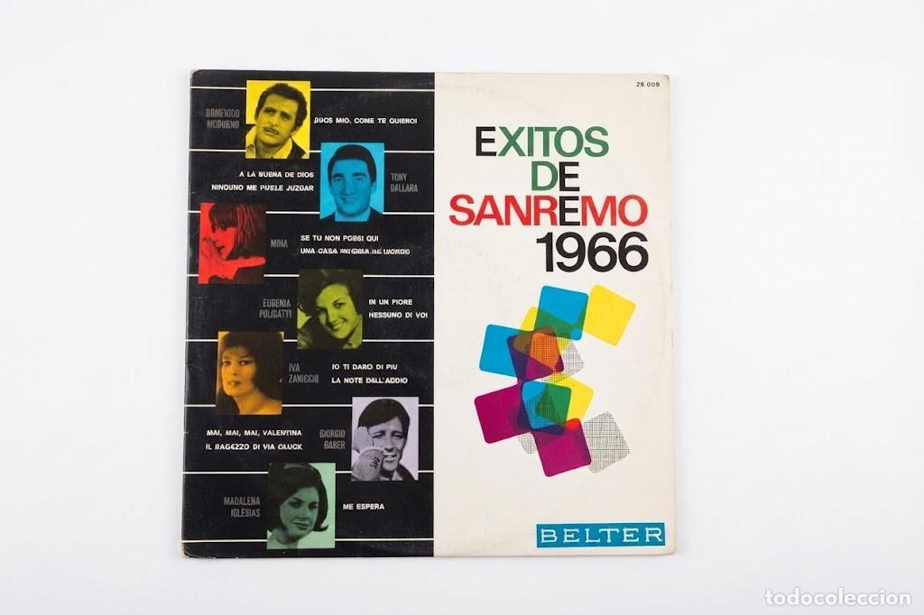 Discos de vinilo: EXITOS DE SAN REMO 1966 - MODUGNO, MINA, ZANICCHI - VINILO LP 12&rdquo; - BELTER 1966