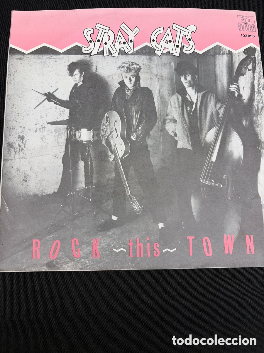 Discos de vinilo: STRAY CATS - ROCK THIS TOWN + CAN'T HURRY LOVE SINGLE IMPORTADO