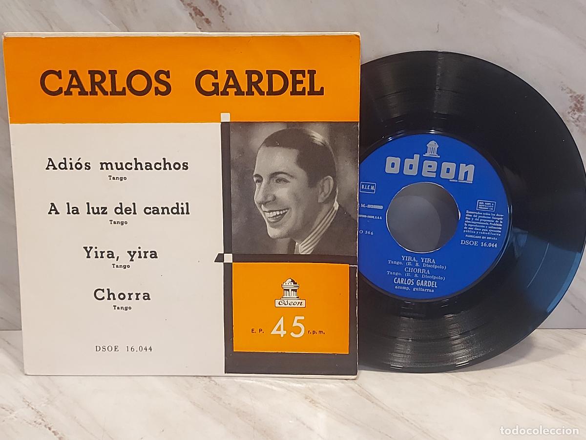 Discos de vinilo: CARLOS GARDEL | ADI&Oacute;S MUCHACHOS +3 | EP-ODEON DSOE 16.044 | ESPA&Ntilde;A 1965 | MBC ***
