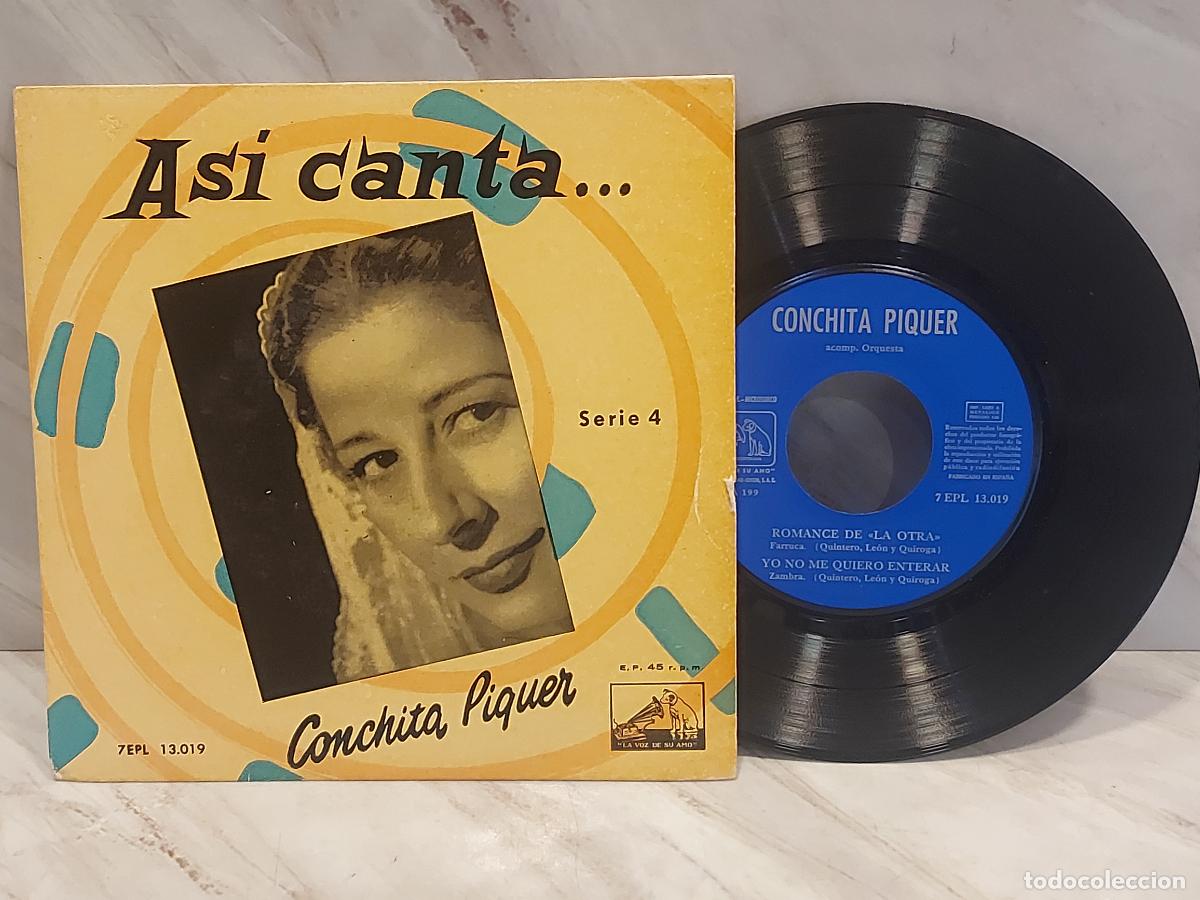 Discos de vinilo: CONCHITA PIQUER | ROMANCE DE LA OTRA +3 | EP-LA VOZ DE SU AMO 7EPL 13.019 | MBC ***