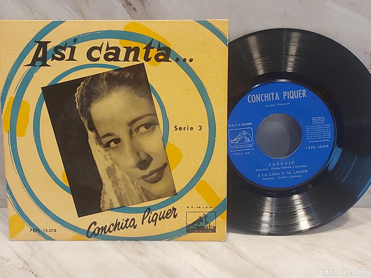 Discos de vinilo: CONCHITA PIQUER | TATUAJE +3 | EP-LA VOZ DE SU AMO 7EPL 13.018 | MBC ***
