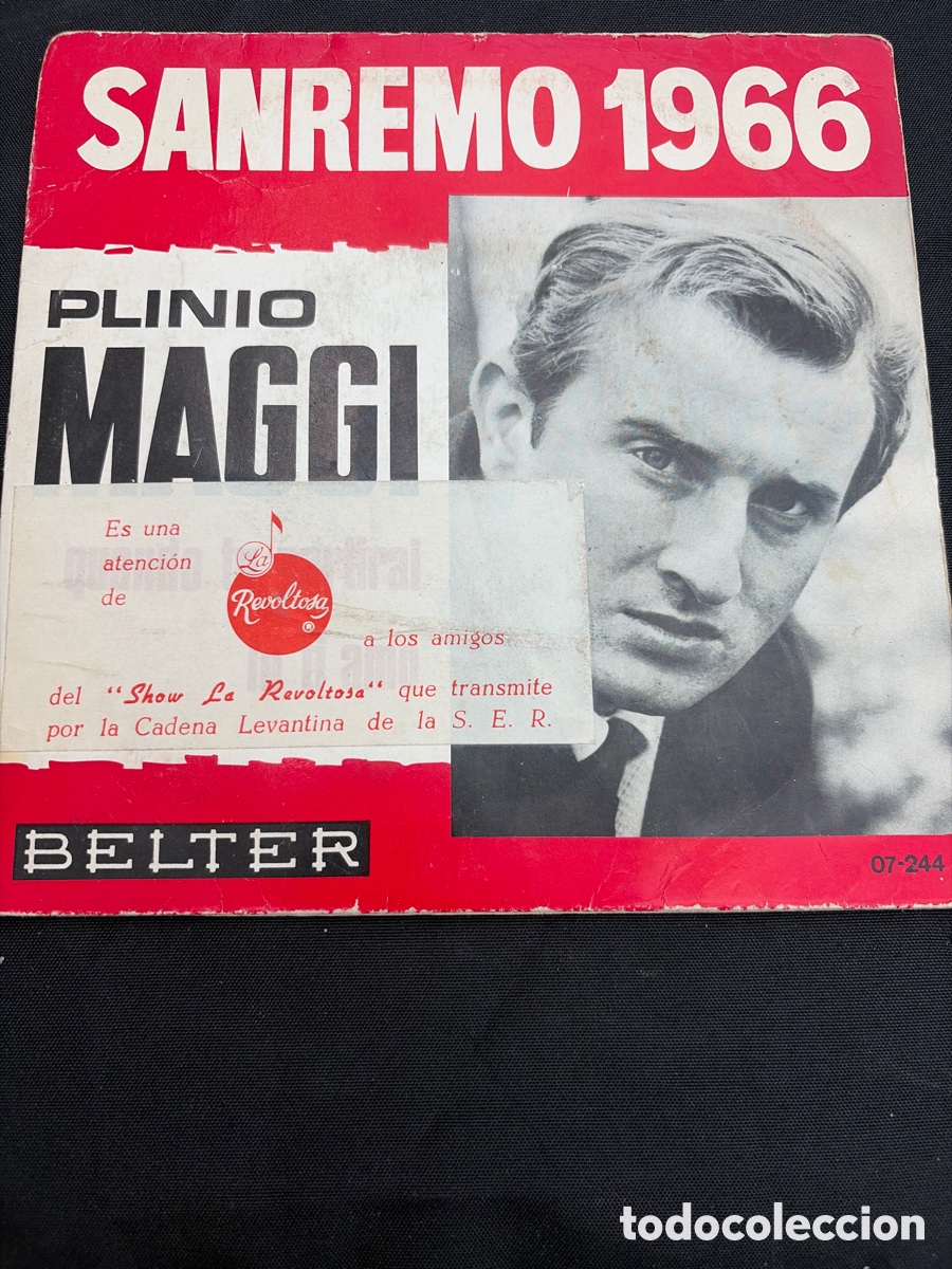 Discos de vinilo: PLINIO MAGGI - SANREMO 1966 QUANDO TU PARTIRAI + IO TI AMO SINGLE SPAIN