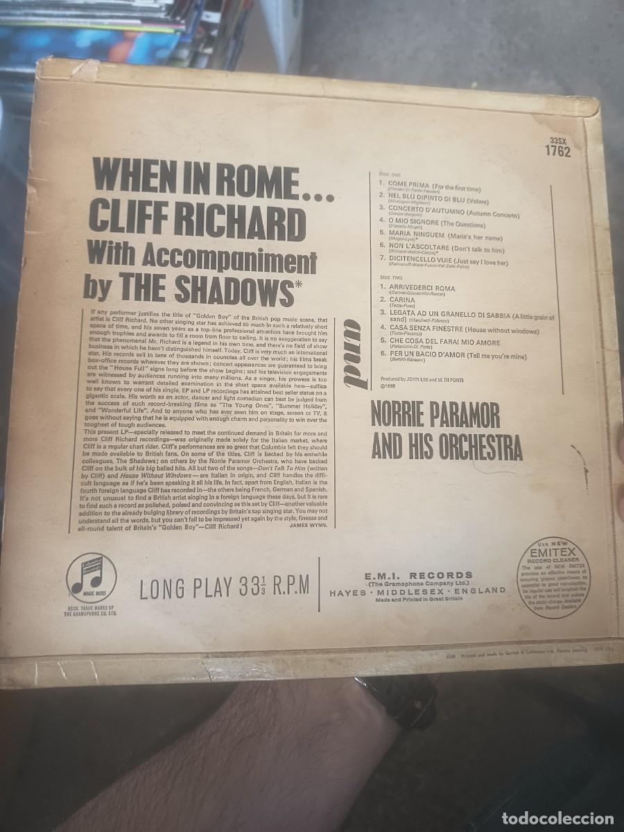 Discos de vinilo: DISCO LP CLIFF RICHARD ,( WHEN IN ROME) - Foto 2