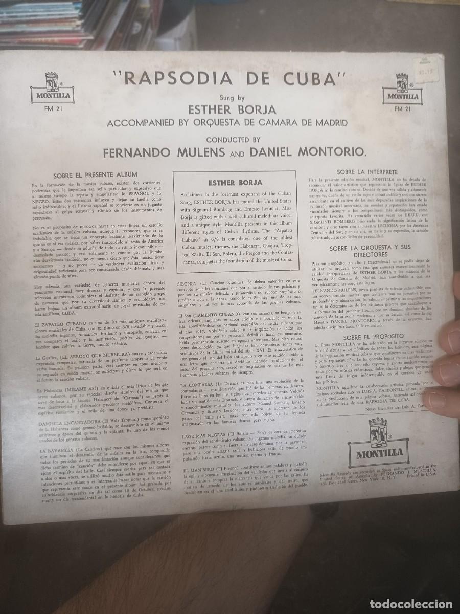 Discos de vinilo: DiSCO LP CUBA ,( ESTHER BORJA) - Foto 2