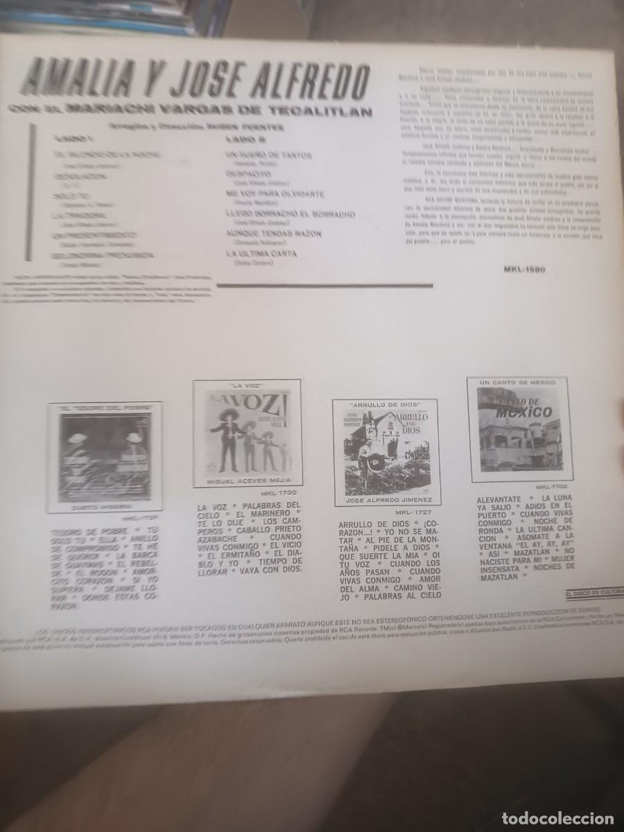 Discos de vinilo: DISCO LP AMALIA Y JOSE ALFREDO,(; MEXICO) - Foto 2