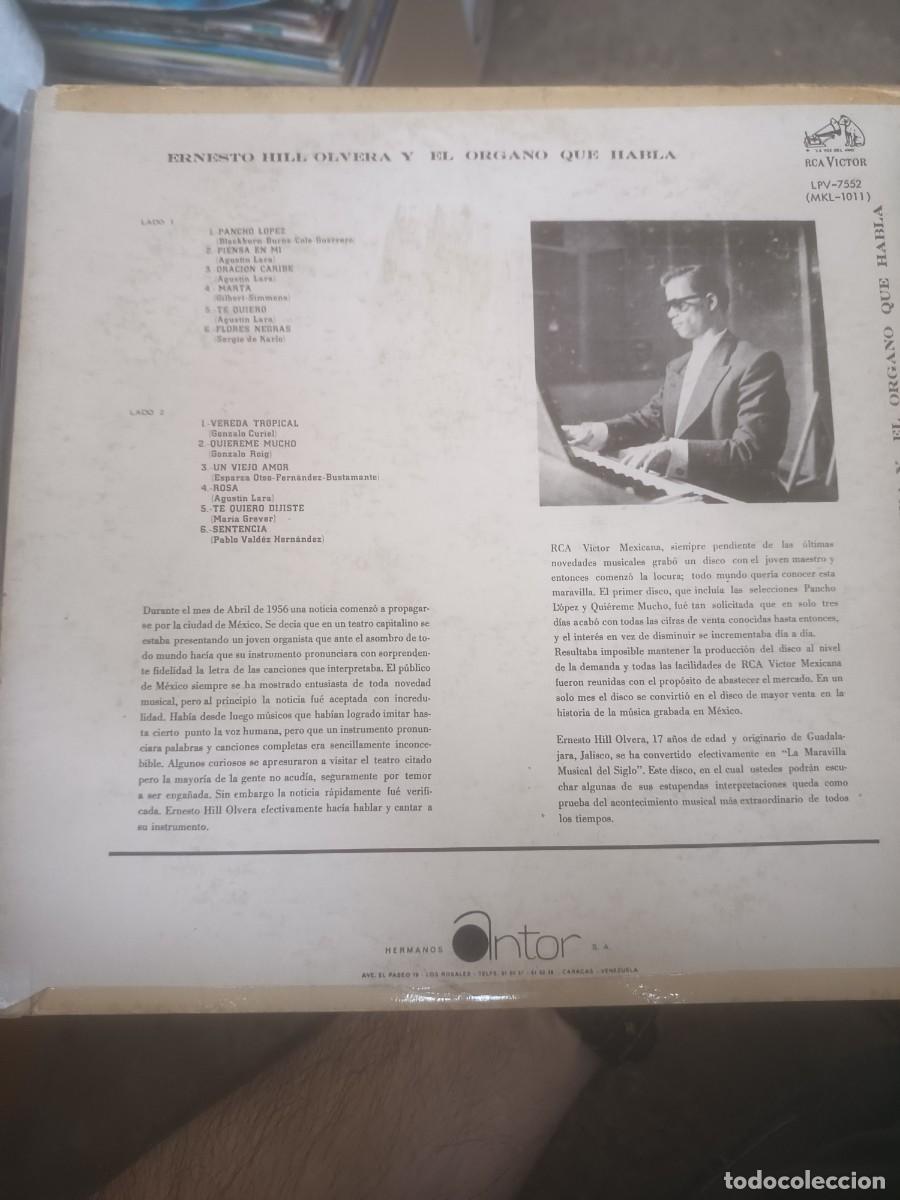 Discos de vinilo: DISCO LP ERNESTO HILL OLVERA Y EL ORGANO QUE HABLA - Foto 2