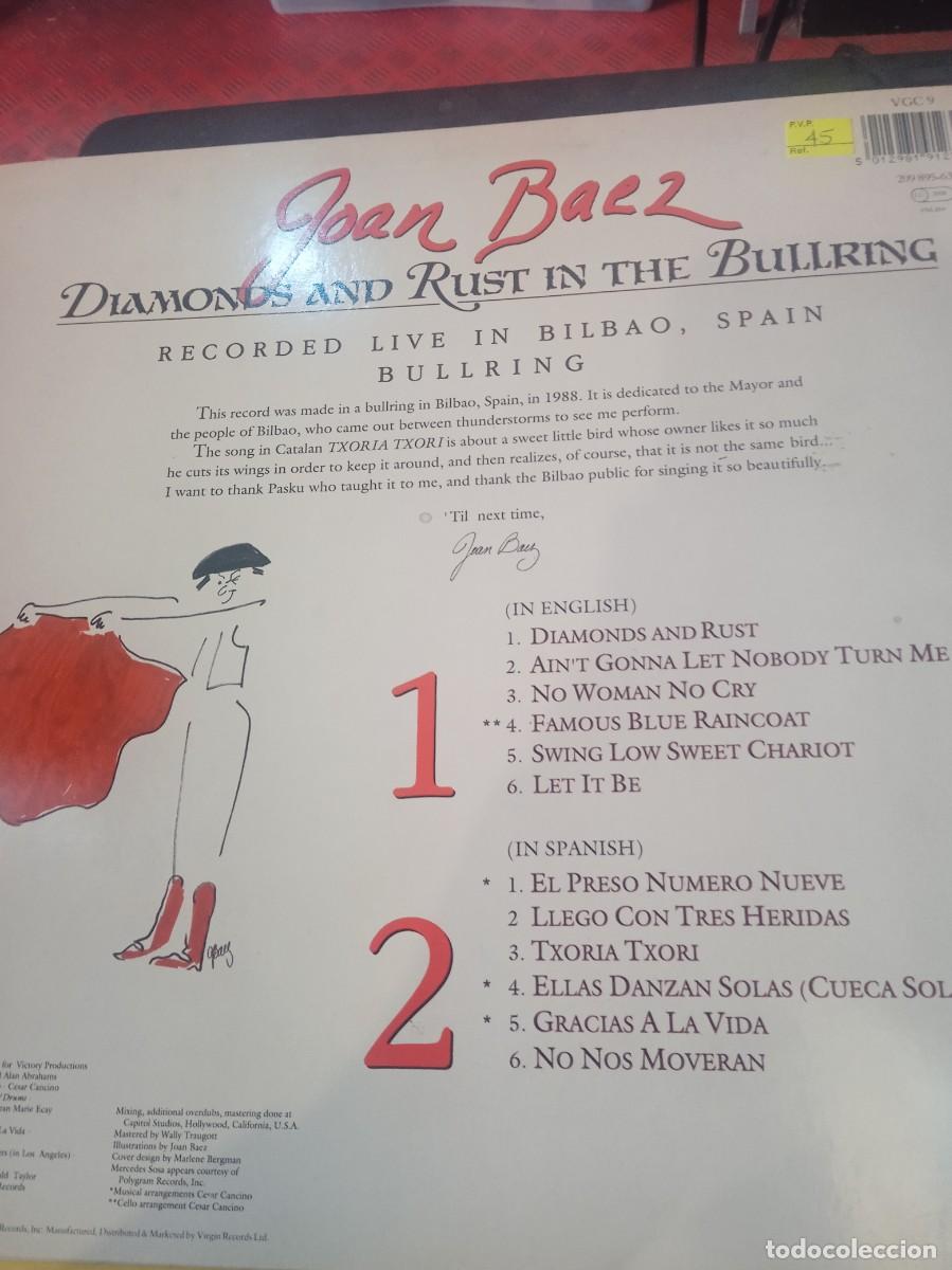 Discos de vinilo: JOAN BAEZ- DIAMONDS AND RUSH. LP - Foto 2