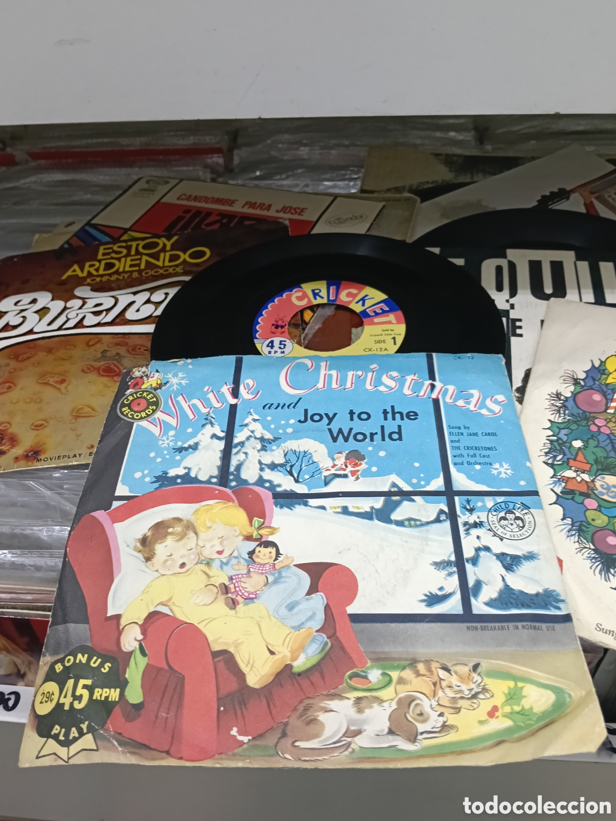 Discos de vinilo: Ellen Jane carol single White Christmas u.s.a.