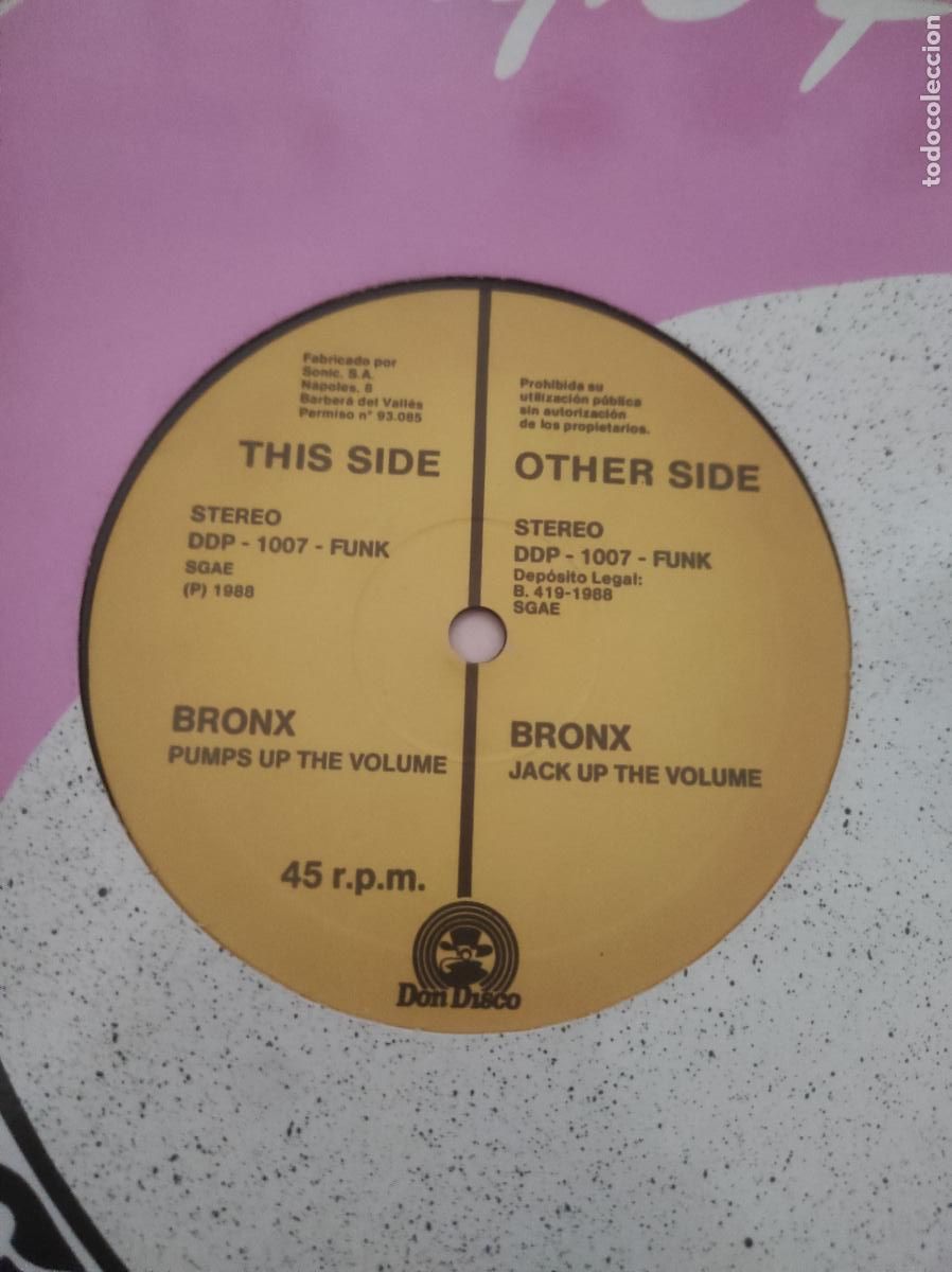 Discos de vinilo: Bronx* &ndash; Pumps Up The Volume / Jack Up The Volume-MAXI-