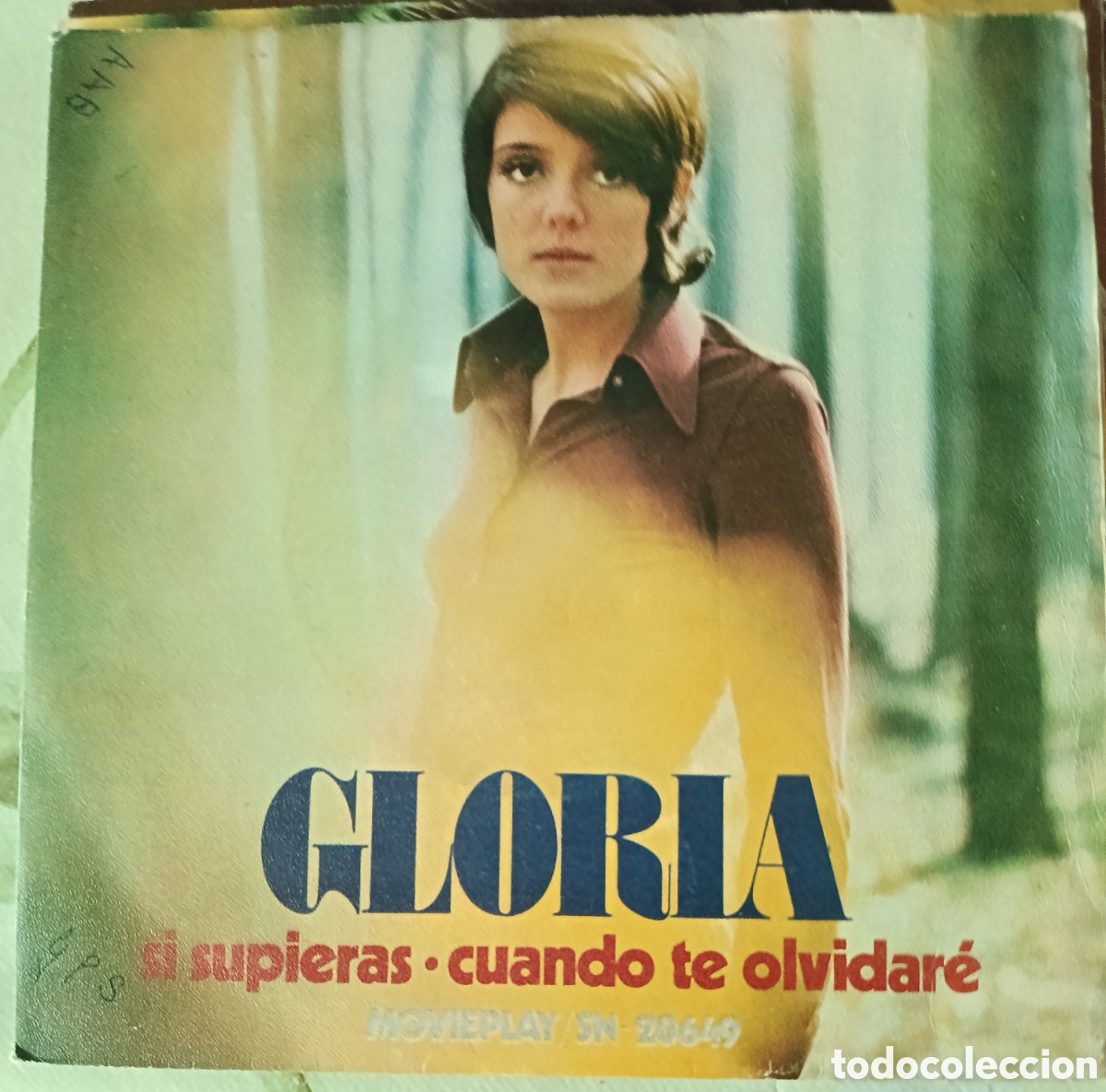 Discos de vinilo: Gloria single sello Movieplay editado en Espa&ntilde;a a&ntilde;o 1972.