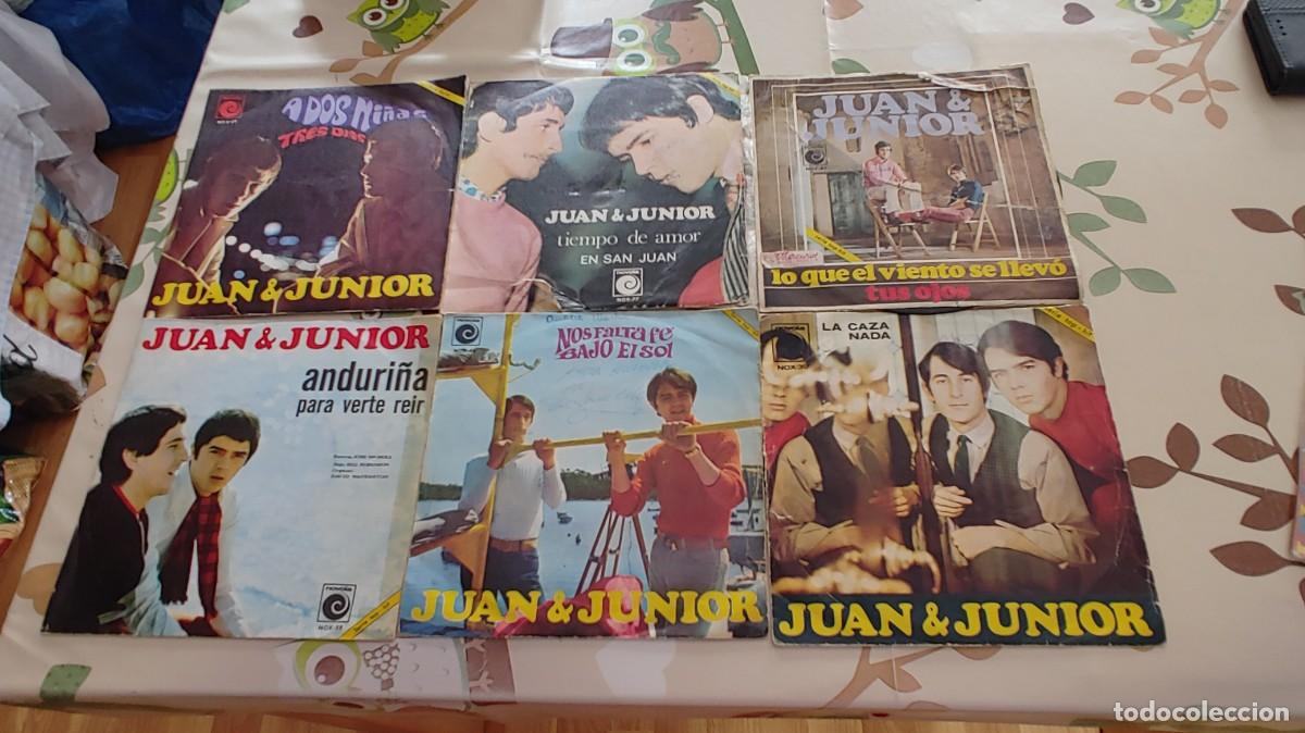 Discos de vinilo: JUAN Y JUNIOR-LOTE DE SUS 6 SINGLES - Foto 1