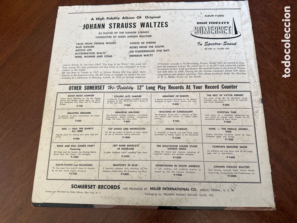 Discos de vinilo: JOHANN STRAUSS WALTZES. THE DANUBE STRINGS - Foto 2