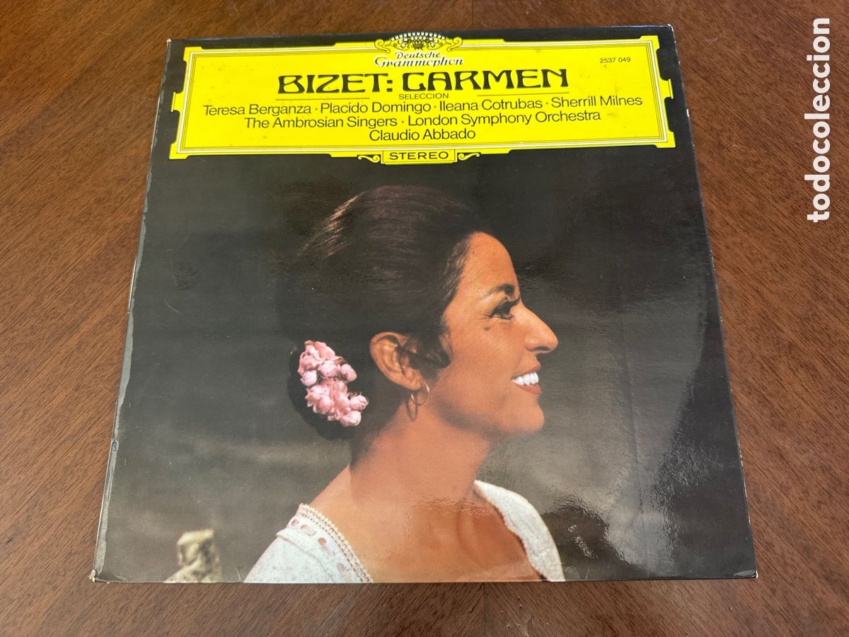 Discos de vinilo: BIZET-CARMEN LP TERESA BERGANZA PLACIDO DOMINGO THE AMBROSIAN SINGERS CLAUDIO ABBADO &hellip;