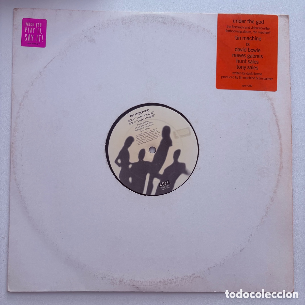 Vinyl records: maxi 12'' Tin Machine &ndash; Under The God edicion promo espa&ntilde;ola de 1989