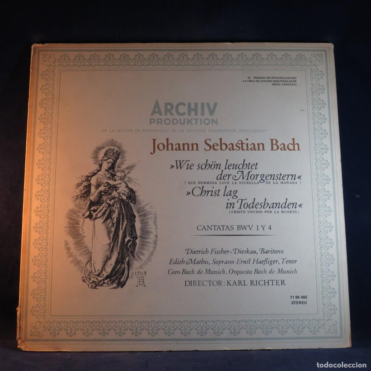 Discos de vinilo: BACH, FISCHER-DIESKAU, MATHIS, HAEFLIGER - CANTATAS BWV 1 Y 4 - LP