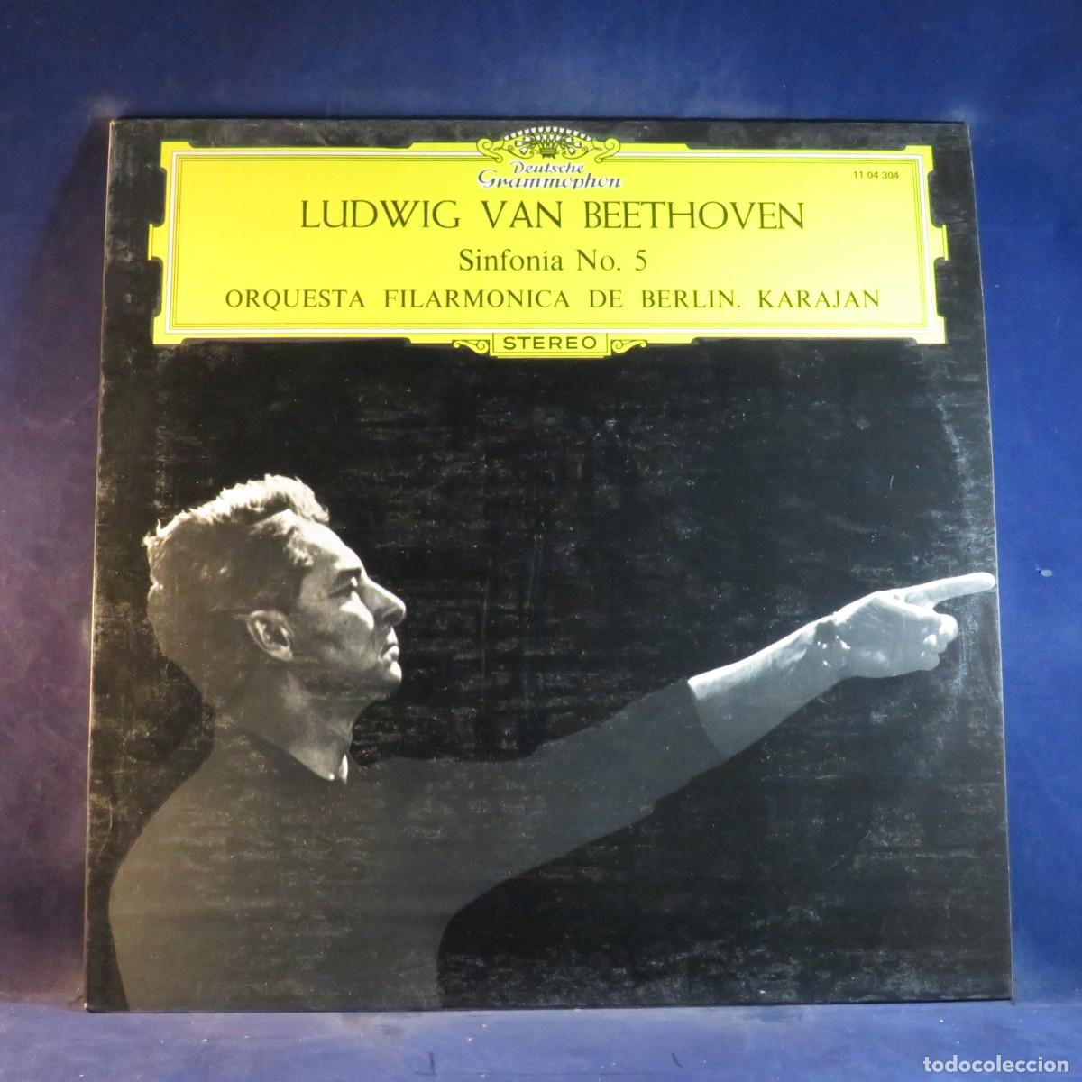 Discos de vinilo: BEETHOVEN - ORQUESTA FILARM&Oacute;NICA DE BERL&Iacute;N &bull; KARAJAN &ndash; SINFON&Iacute;A NO.5 - LP