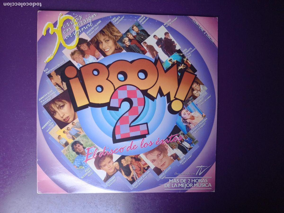 Discos de vinilo: BOOM 2 (EL DISCO DE LOS &Eacute;XITOS) DOBLE LP EMI 1986 - QUEEN, MECANO, DIRE STRAITS, HOMBRES G, ALASKA,