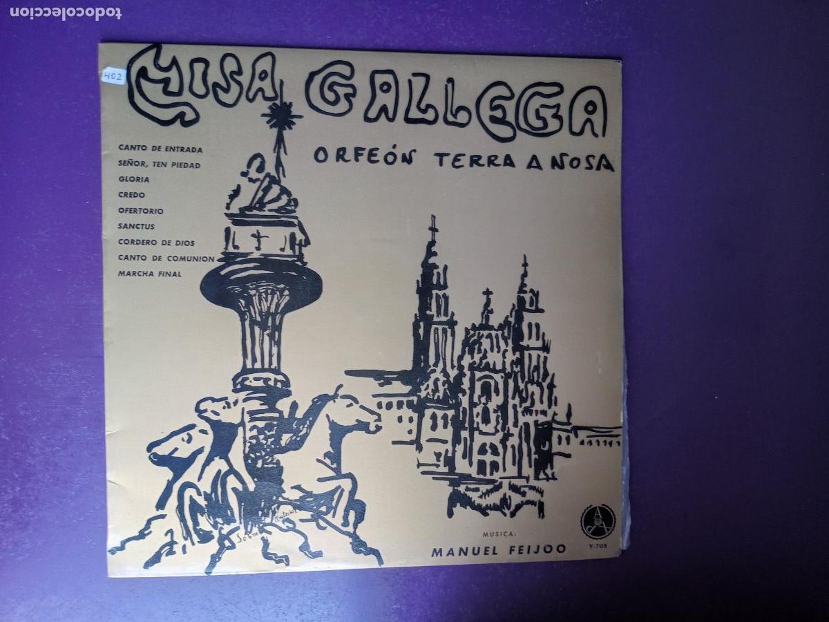 Discos de vinilo: MISA GALEGA - ORFEON TERRA NOSA - LP PAX 1970 - MANUEL FEIJOO - FOLK TRADICIONAL GALICIA RELIGION