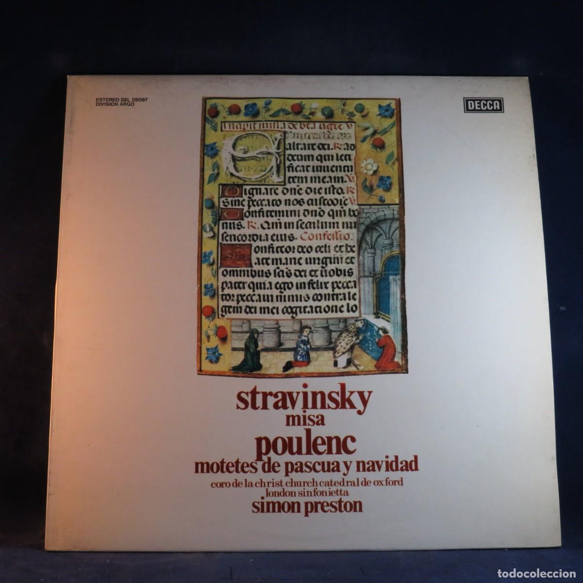 Discos de vinilo: STRAVINSKY, POULENC, PRESTON - MOTETES DE PASCUA Y NAVIDAD - LP