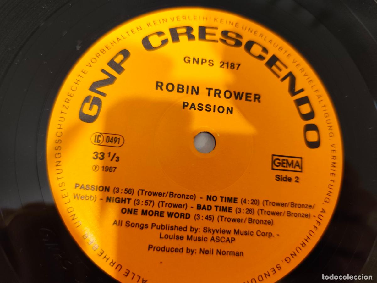 Discos de vinilo: Robin Trower &ndash; Passion- (1987) LP disco vinilo - Foto 2