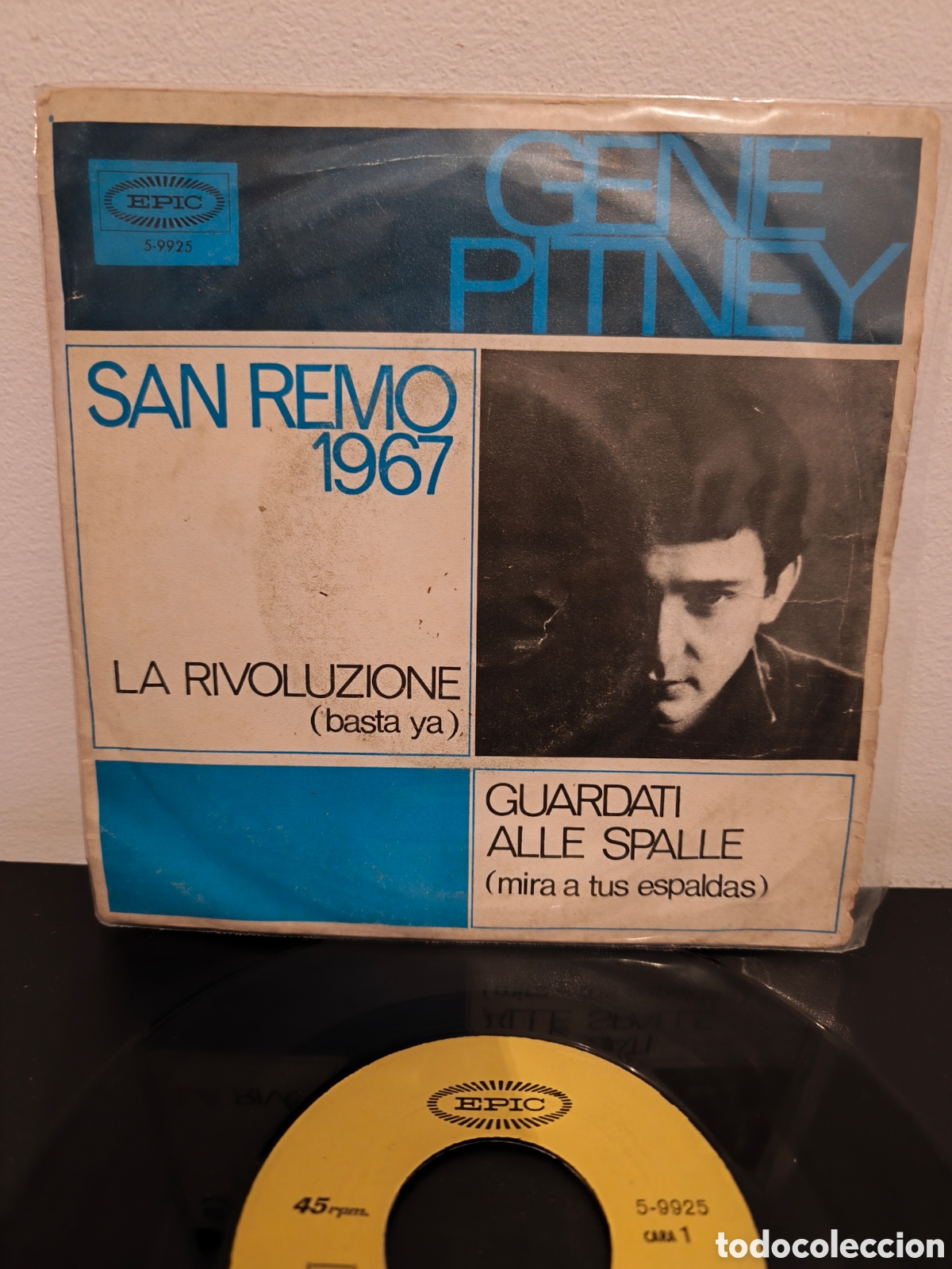 Discos de vinilo: Gene Pitney ​-San Remo 1967 La Rivoluzione / Guardati Alle Spalle) : Epic &ndash; 5-9925 Vinilo, 7&rdquo;, LGS.7