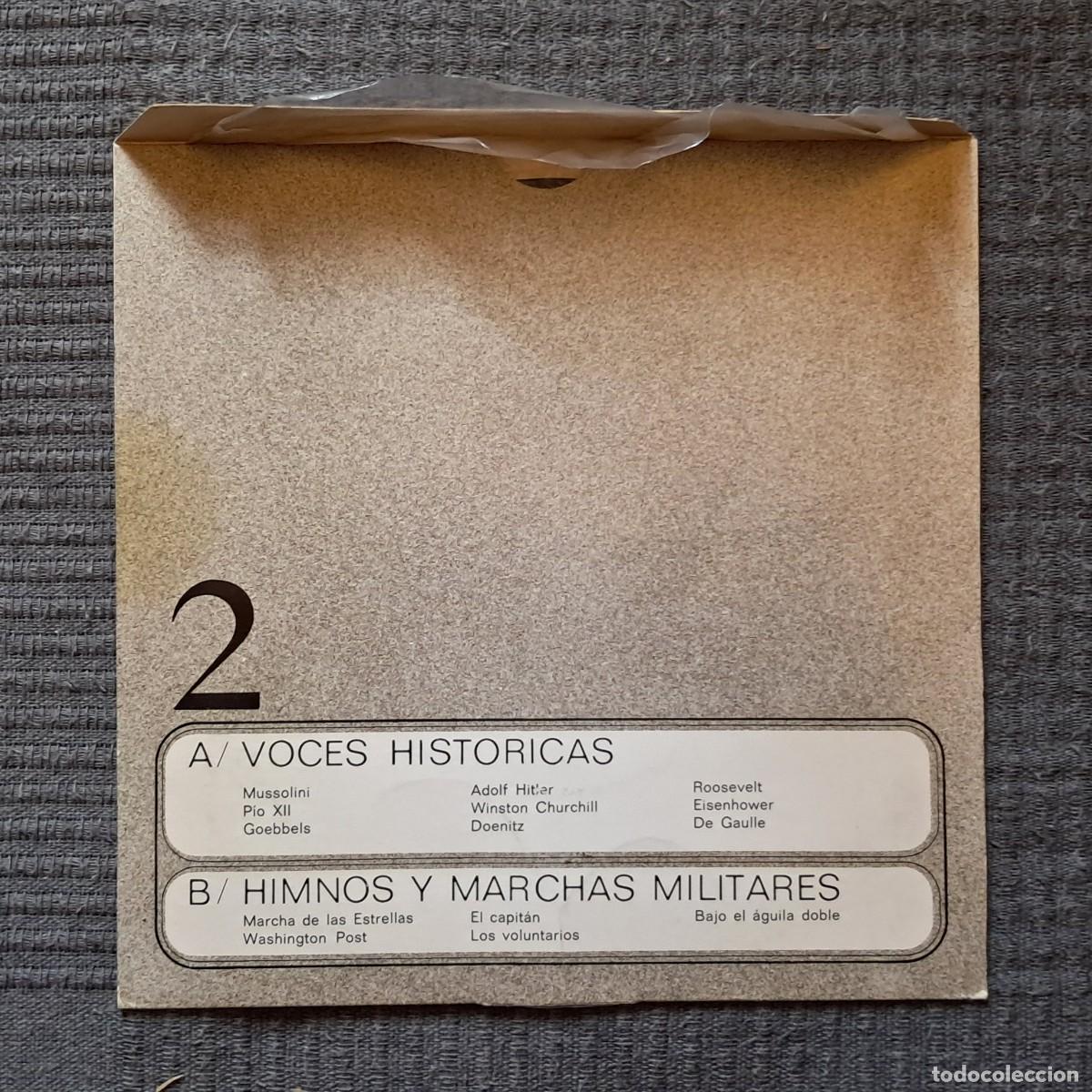 Discos de vinilo: 2 VOCES HIST&Oacute;RICAS - HIMNOS Y MARCHAS MILITARES 1939-1950.