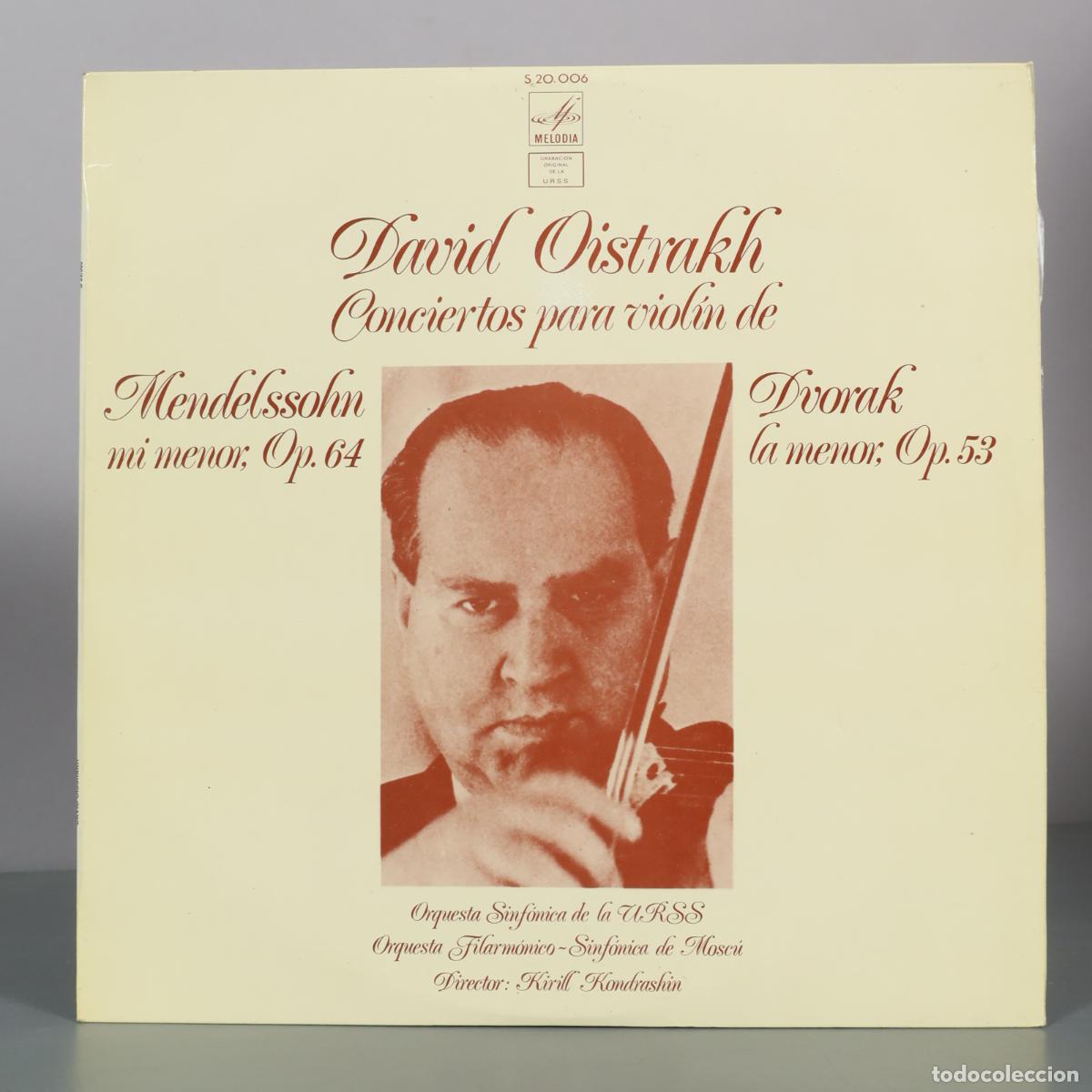 Discos de vinilo: LP. Conciertos para violin de Mendelssohn y Dvorak - David Oistrakh, Orquesta Sinf&oacute;nica de la URSS,