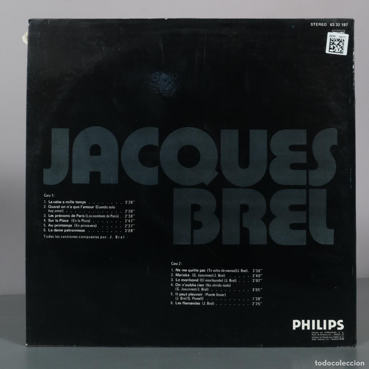 Discos de vinilo: LP. Disco de oro - Jacques Brel - Philips - Foto 2