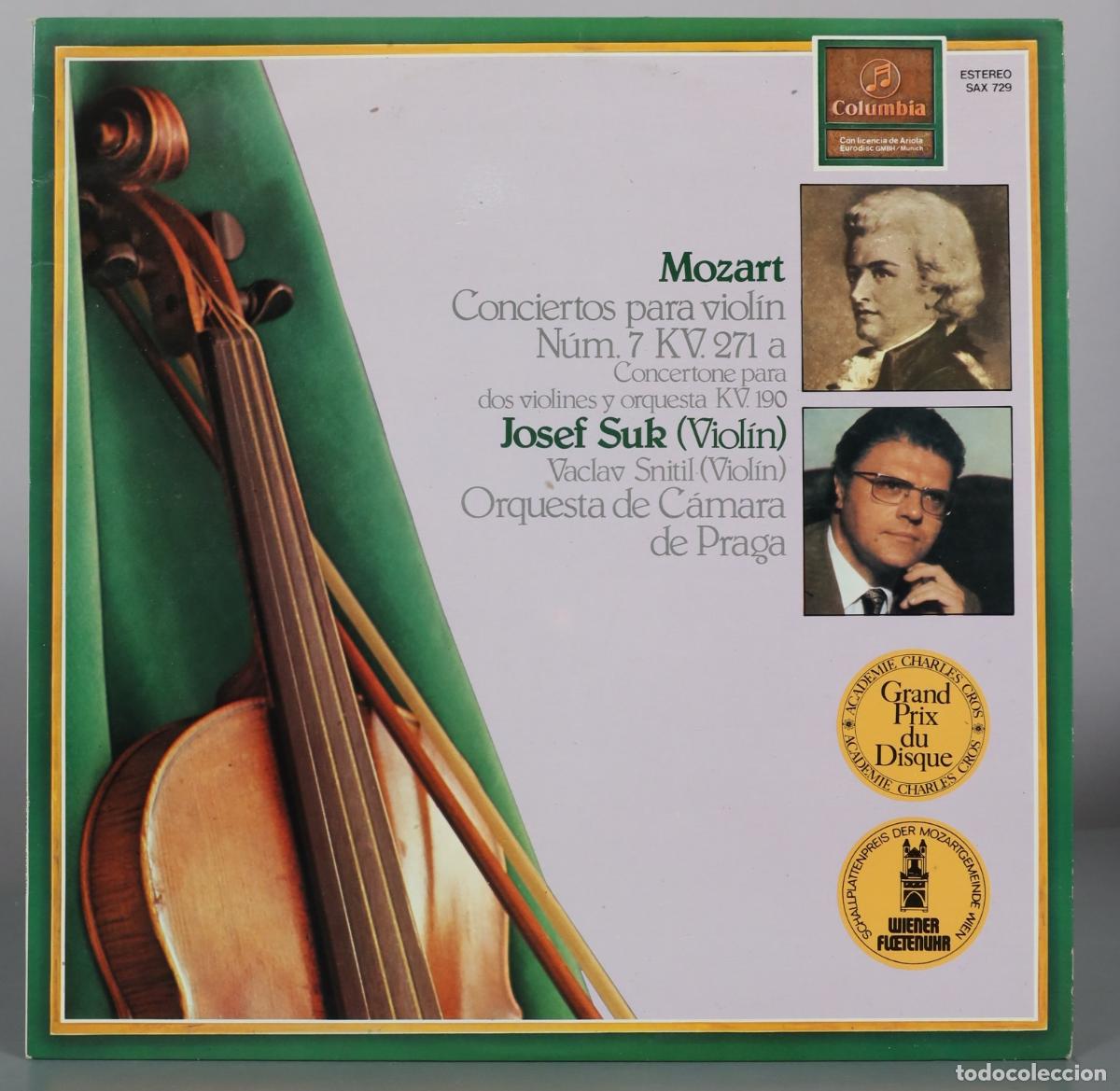 Discos de vinilo: LP. Conciertos para violin N&uacute;m. 7 KV. 271 a - Concertone para dos violines y orquesta KV. 190 -