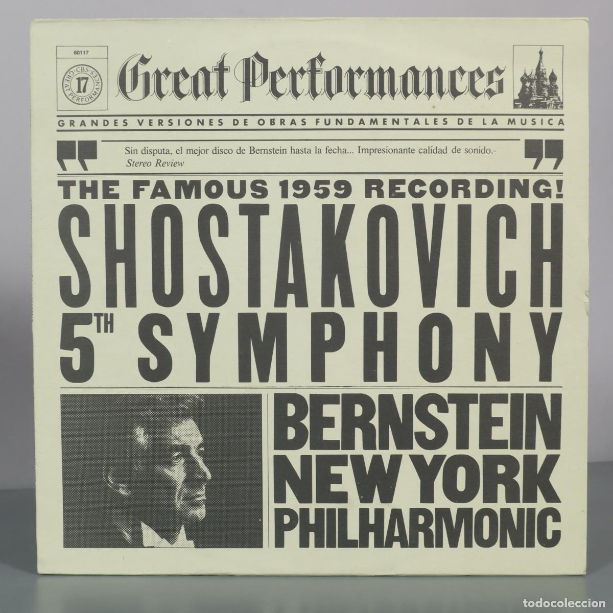 Discos de vinilo: LP. Shostakovich - 5th Symphony - Leonard Bernstein - New York Philharmonic - CBS