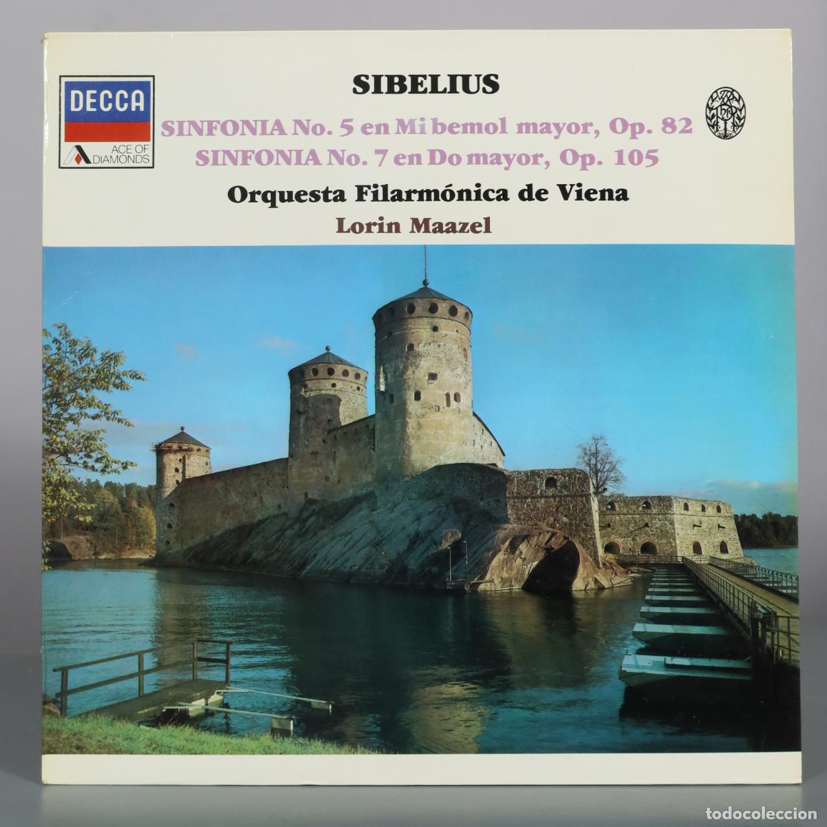 Discos de vinilo: LP. Sinfon&iacute;a No. 5 en Mi bemol mayor, Op. 82 - Sinfon&iacute;a No. 7 en Do mayor, Op. 105 - Jean Sibelius,