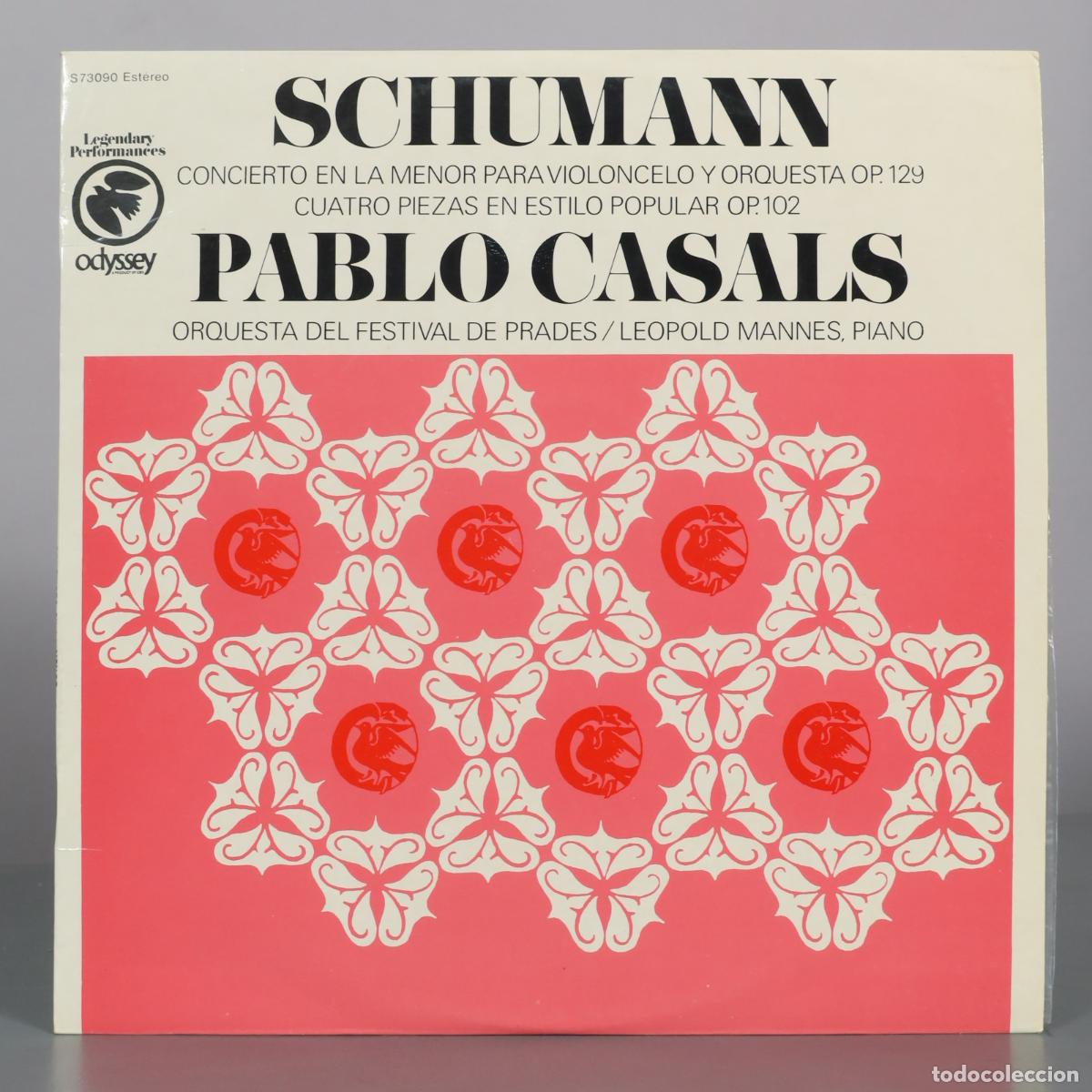 Discos de vinilo: LP. Concierto en la menor para violonchelo y orquesta op. 129 - Cuatro piezas en estilo popular op.