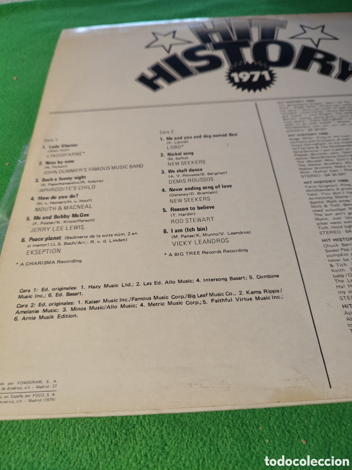 Discos de vinilo: Hit History a&ntilde;o 1971- Varios Phillips lp - Foto 3