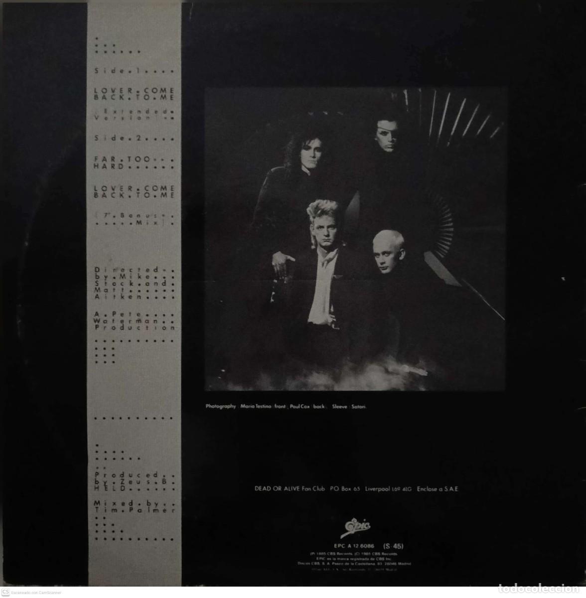 Discos de vinilo: Dead Or Alive &ndash; Lover Come Back To Me (Extended Version) - Foto 2