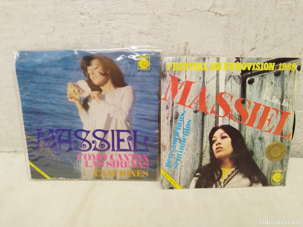 Discos de vinilo: Lote 2 Singles Vinilo Massiel &ndash; &Eacute;xitos A&ntilde;os 60 / 70 (Novola). single 7&rdquo;. Eurovision