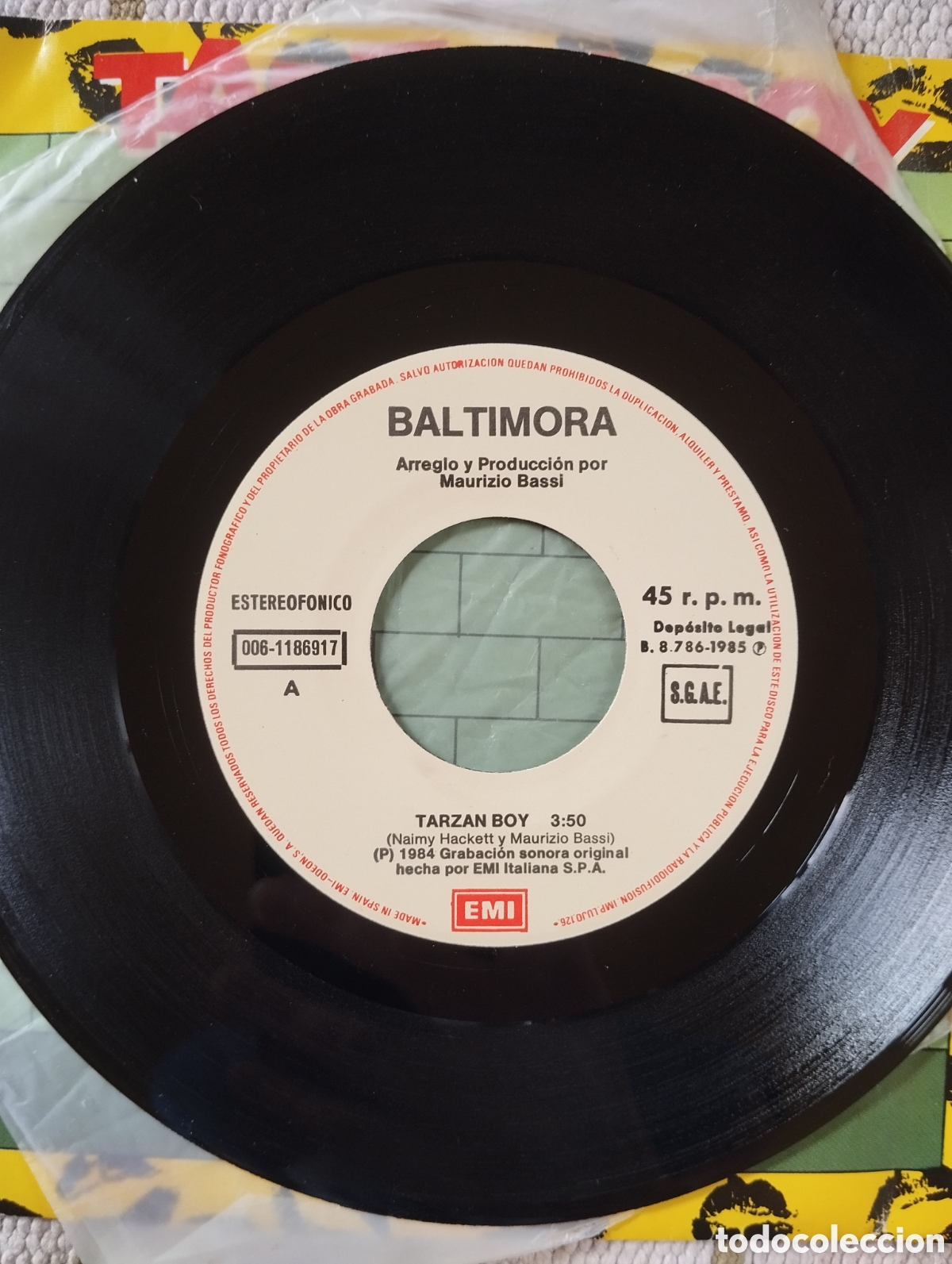 Discos de vinilo: Baltimora - Tarzan Boy - single - Foto 3