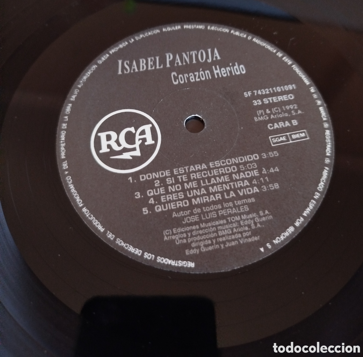 Discos de vinilo: Isabel Pantoja - Coraz&oacute;n Herido - Foto 3