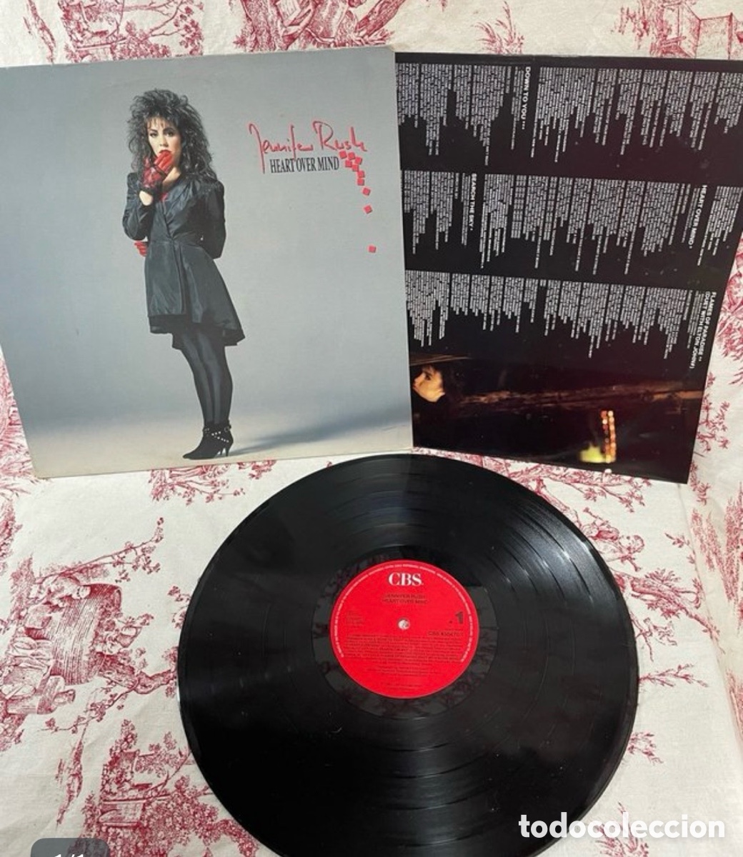 Discos de vinilo: LP JENNIFER RUSH HEART OVER MIND - Foto 1