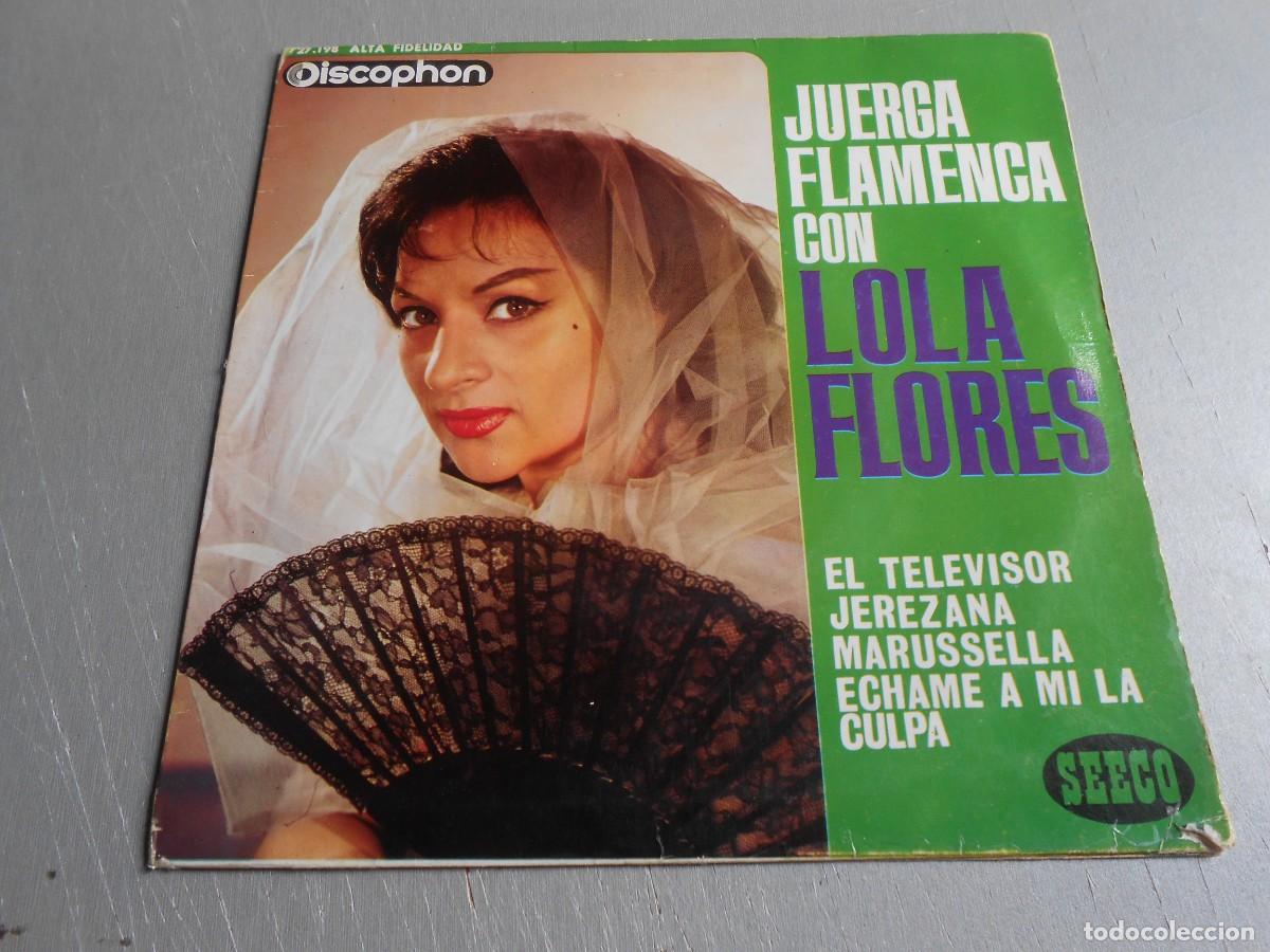 Discos de vinilo: LOLA FLORES - JUERGA FLAMENCA -, EP, EL TELEVISOR + 3, A&Ntilde;O 1963, DISCOPHON 27.198