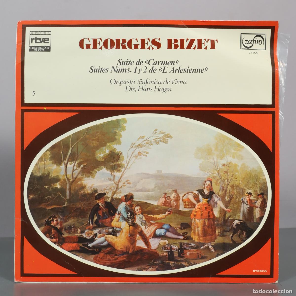 Discos de vinilo: LP. Suite de Carmen - Suites Nums. 1 y 2 de L'Arlesienne - Orquesta Sinfonica de Viena, Hans Hagen -