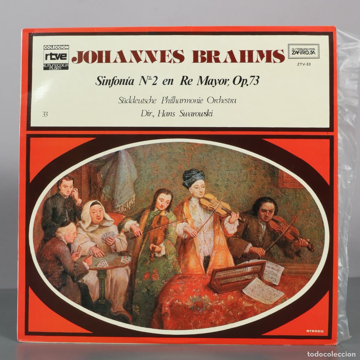 Discos de vinilo: LP. Sinfon&iacute;a N.&ordm; 2 en Re Mayor, Op. 73 - Johannes Brahms - S&uuml;ddeutsche Philharmonie - Hans Swarovski